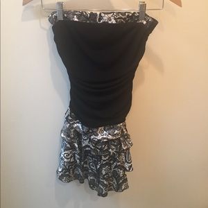 Black and white mini dress